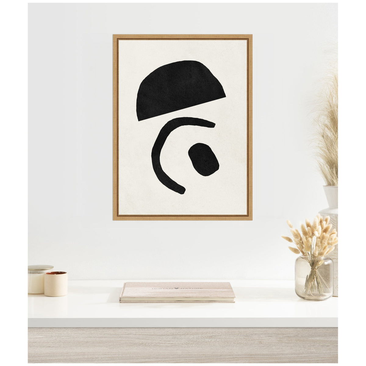 Sylvie Black Geometric Abstract 3 Framed Canvas by July Art Prints