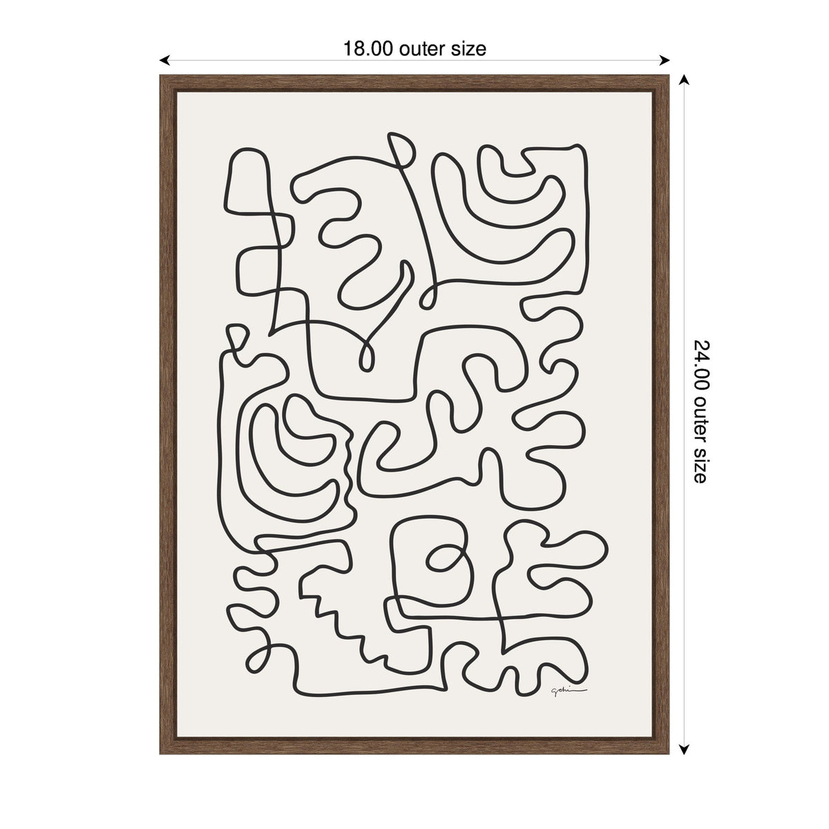Connected Lines by Gabrielly Guedes Framed Canvas Wall Art Print