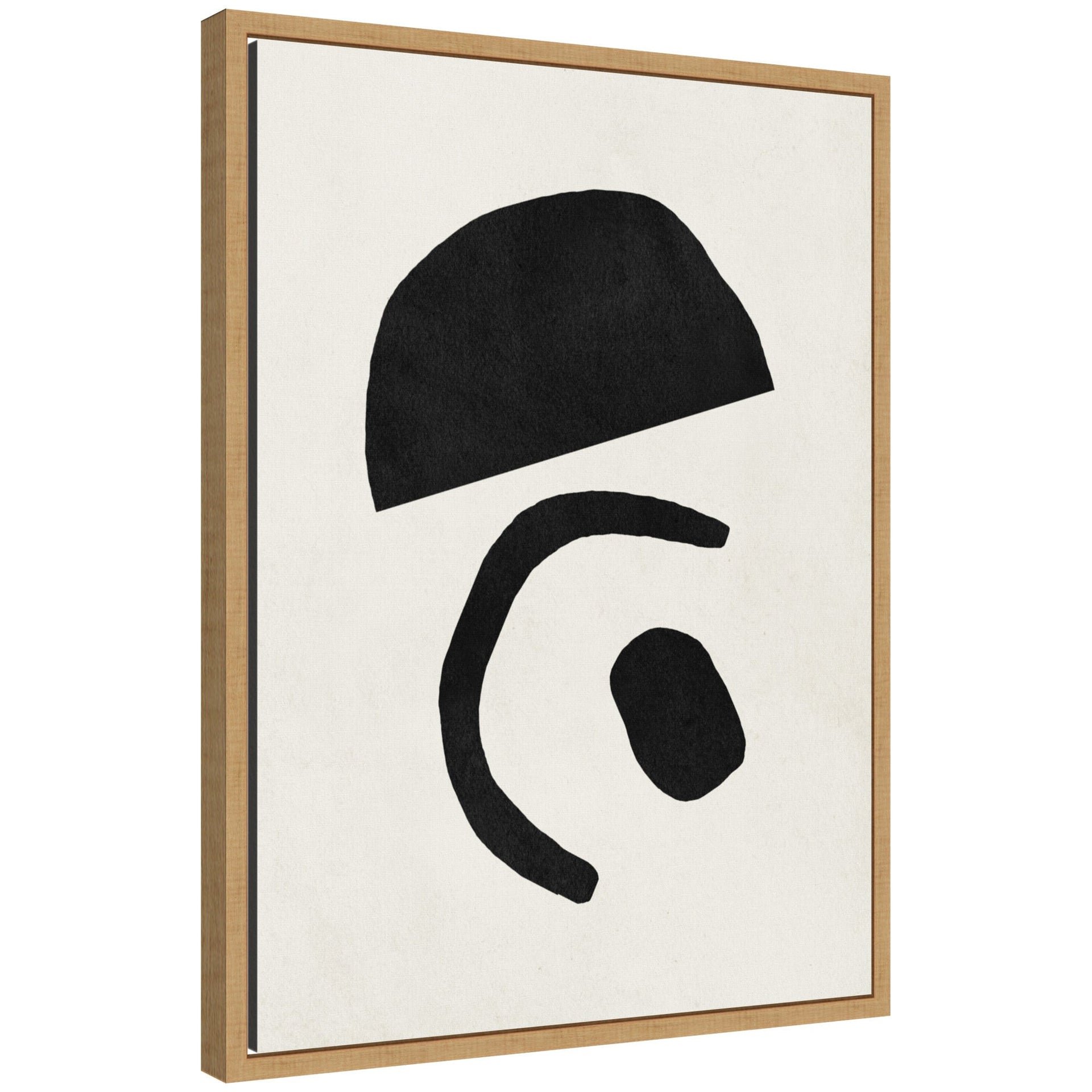 Sylvie Black Geometric Abstract 3 Framed Canvas by July Art Prints