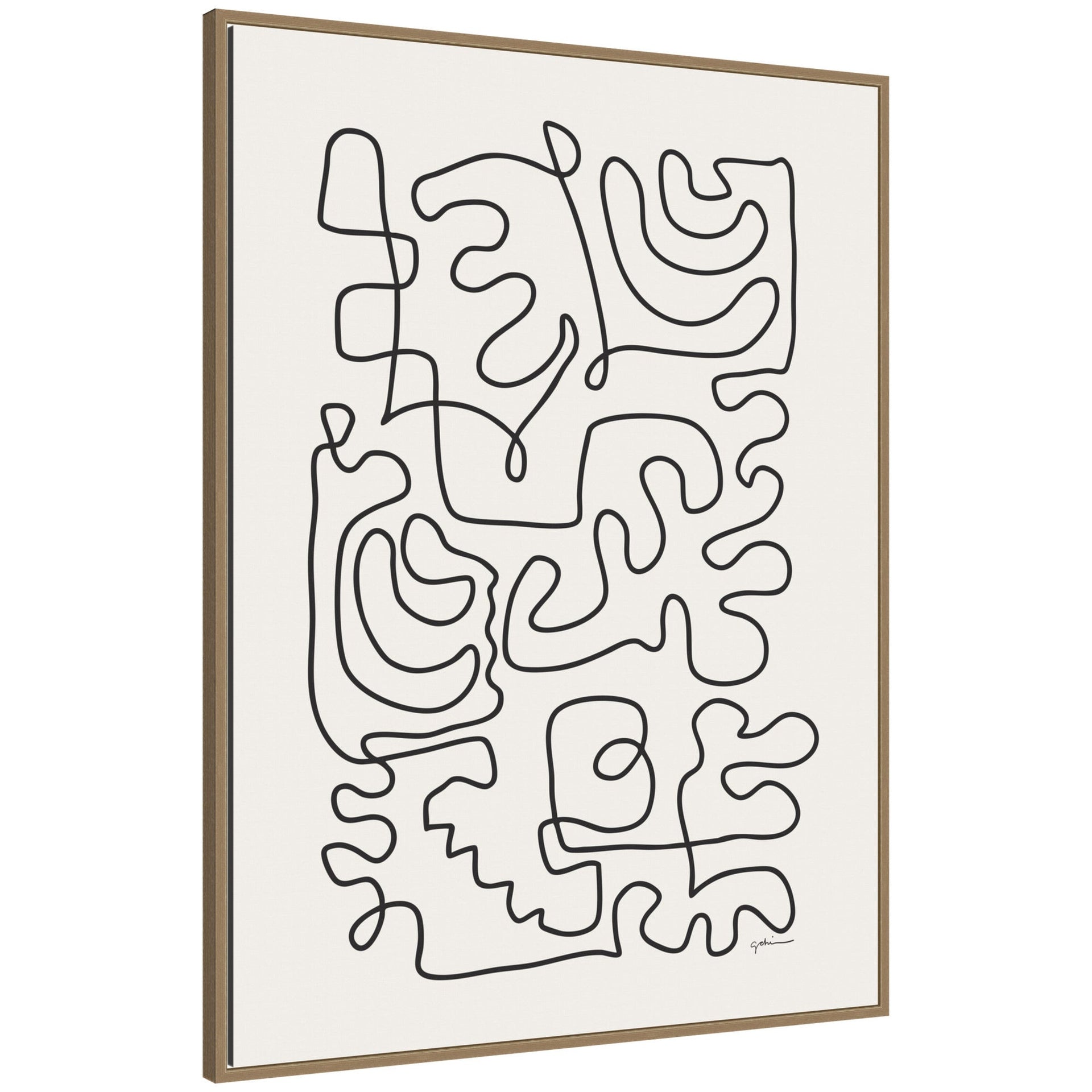 Connected Lines by Gabrielly Guedes Framed Canvas Wall Art Print