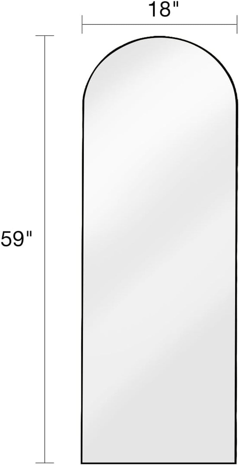 Black Full Length Floor Mirror With Stand Arched Top