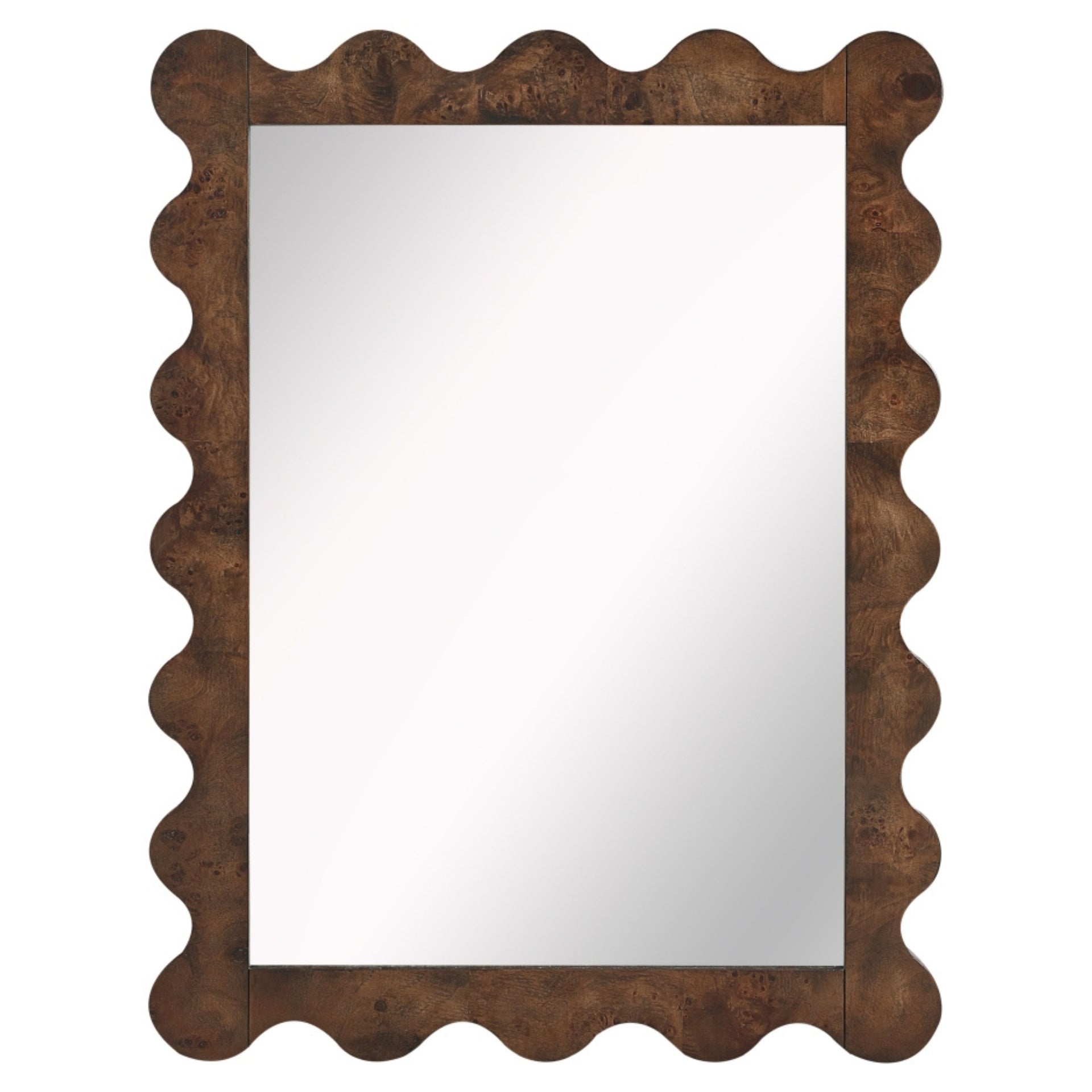 Rossum Scallop Edge Burl Wood Mirror