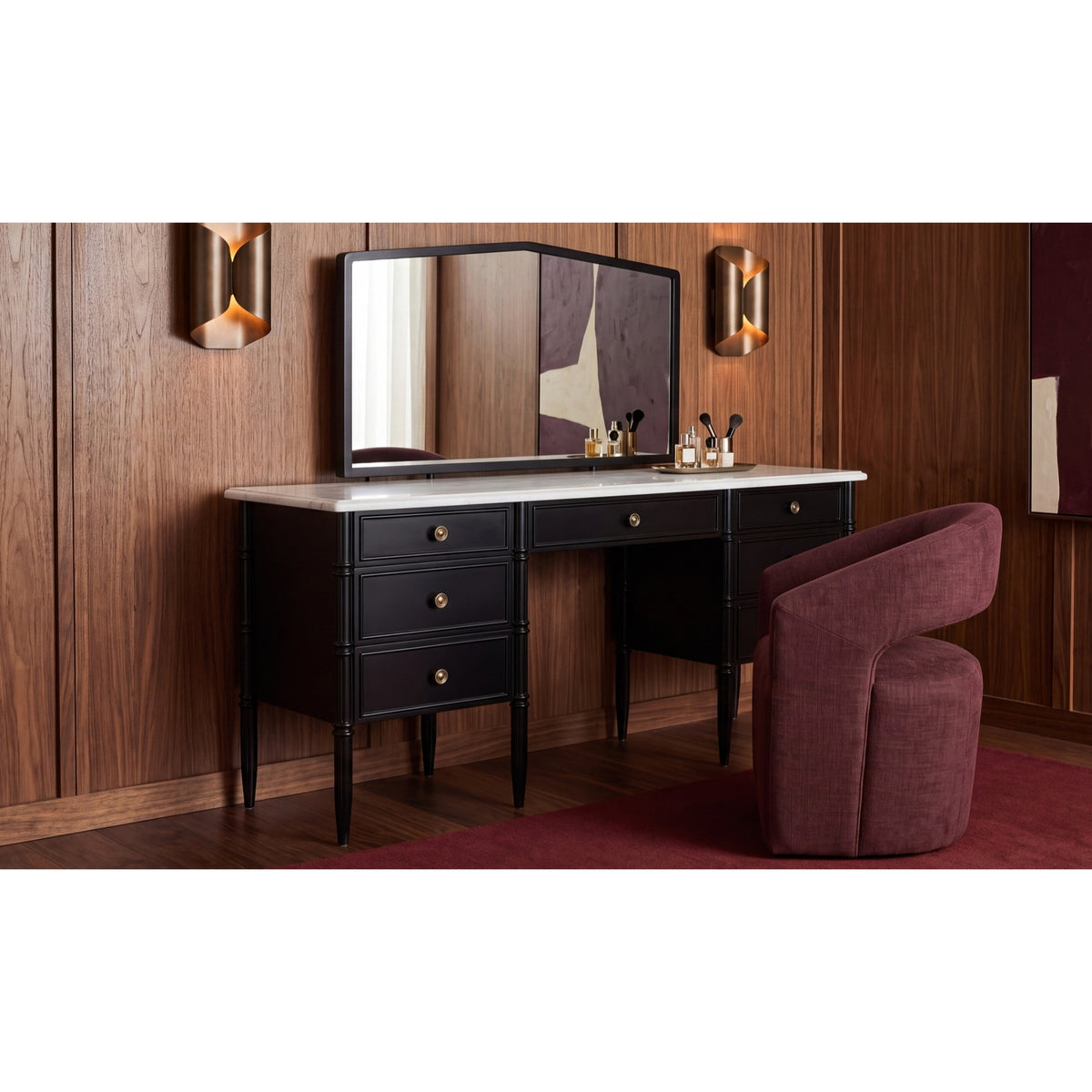Carolina Marble Top Vanity Desk