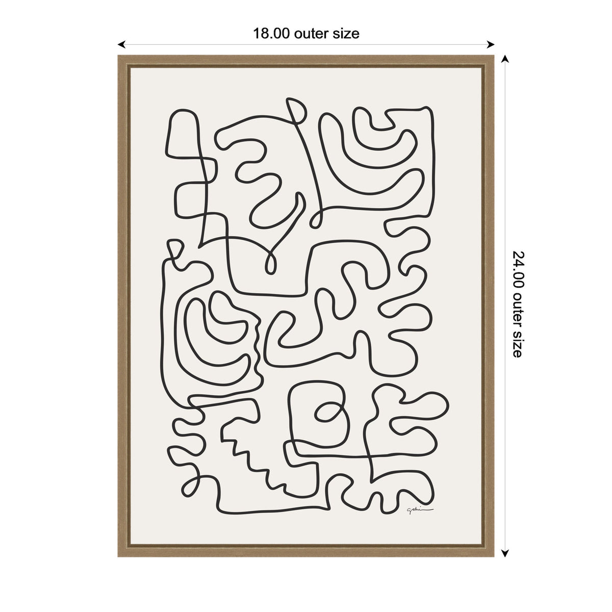 Connected Lines by Gabrielly Guedes Framed Canvas Wall Art Print