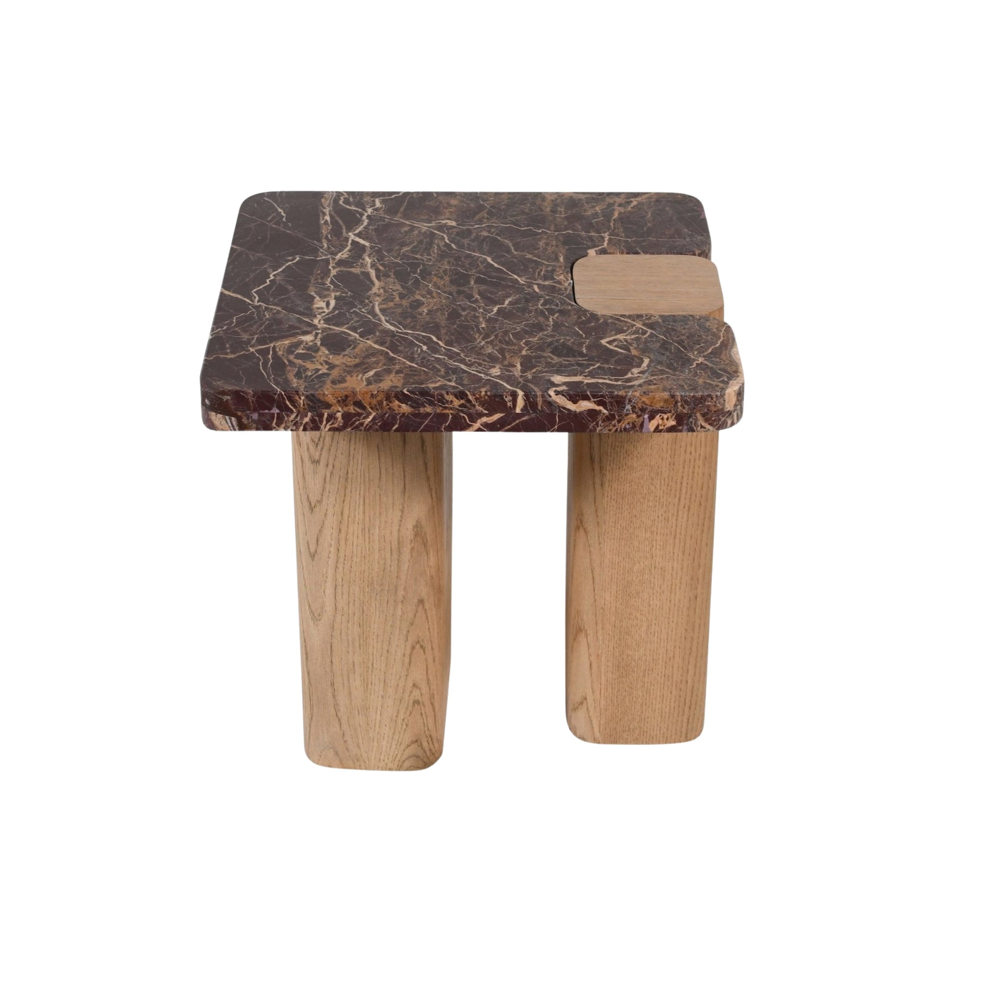 Casamigo Burgundy Marble Top End Table