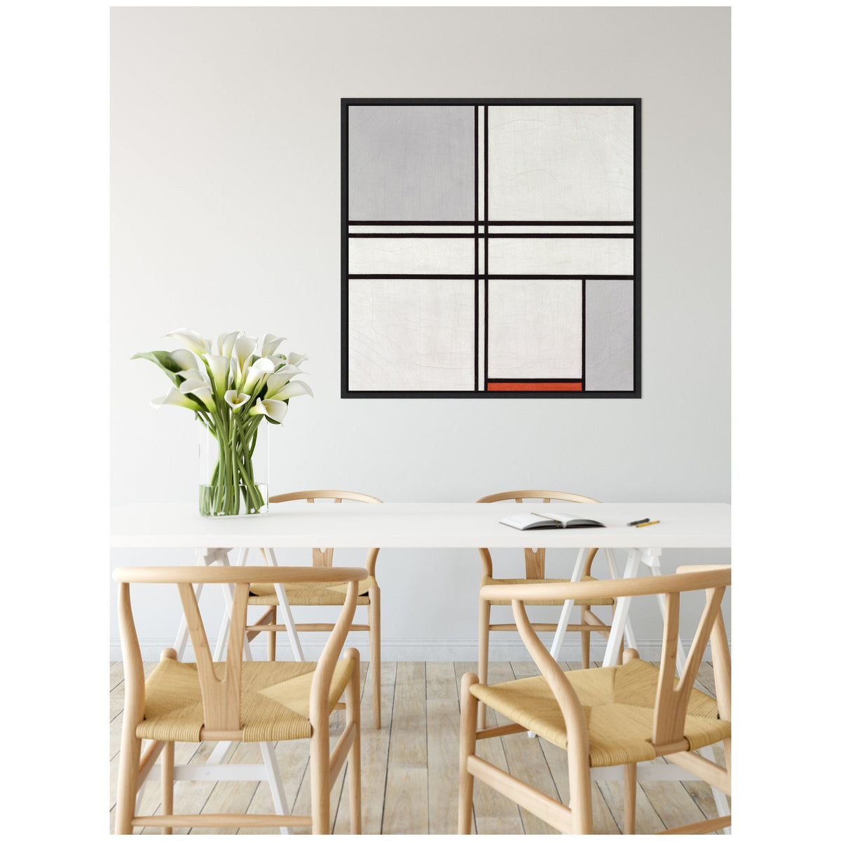 Sylvie Piet Mondrian Composition No 1 Gray Red 1935 Framed Canvas by The Art Institute of Chicago