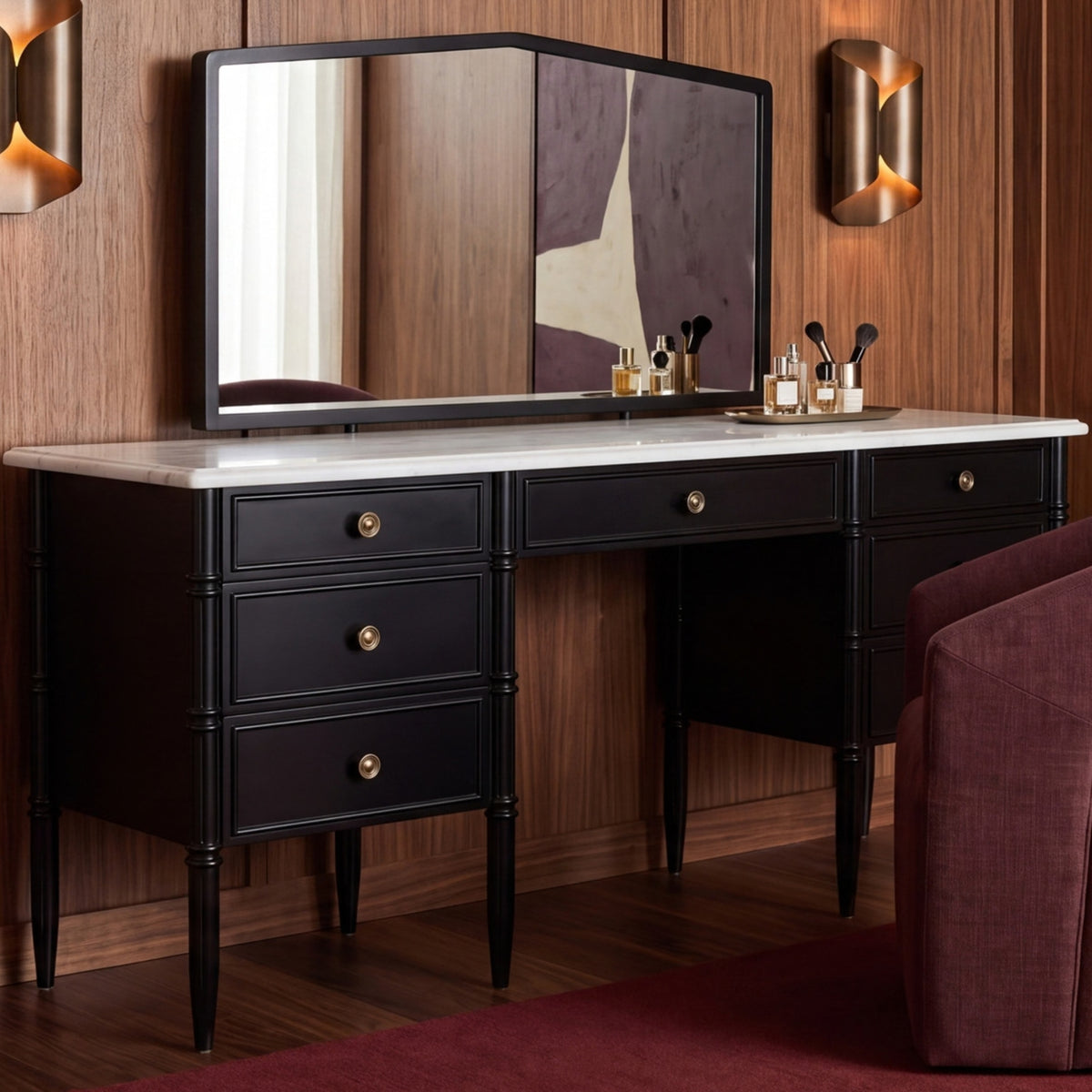 Carolina Marble Top Vanity Desk
