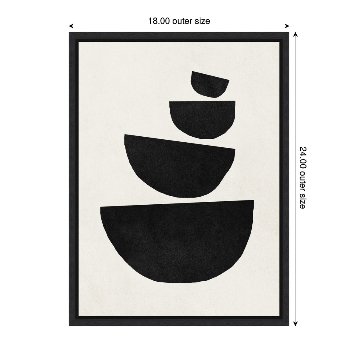 Sylvie Black Geometric Abstract 1 Framed Canvas by July Art Prints