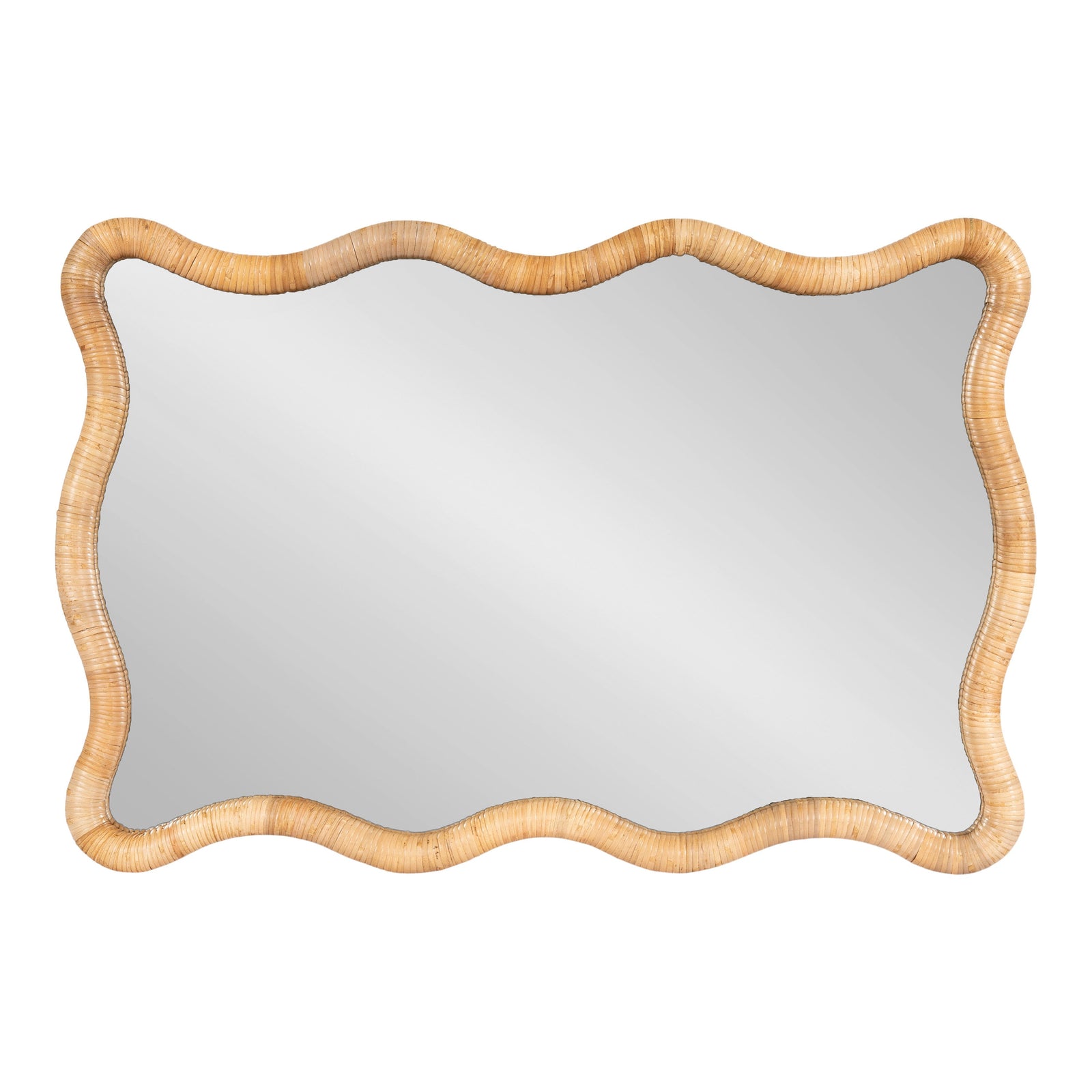 Rahfy Rattan Rectangle Scallop Mirror