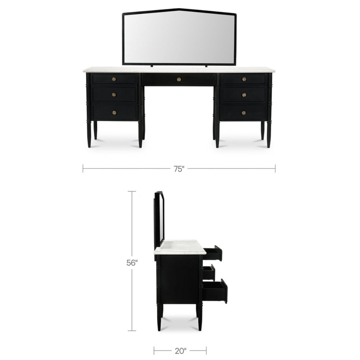 Carolina Marble Top Vanity Desk
