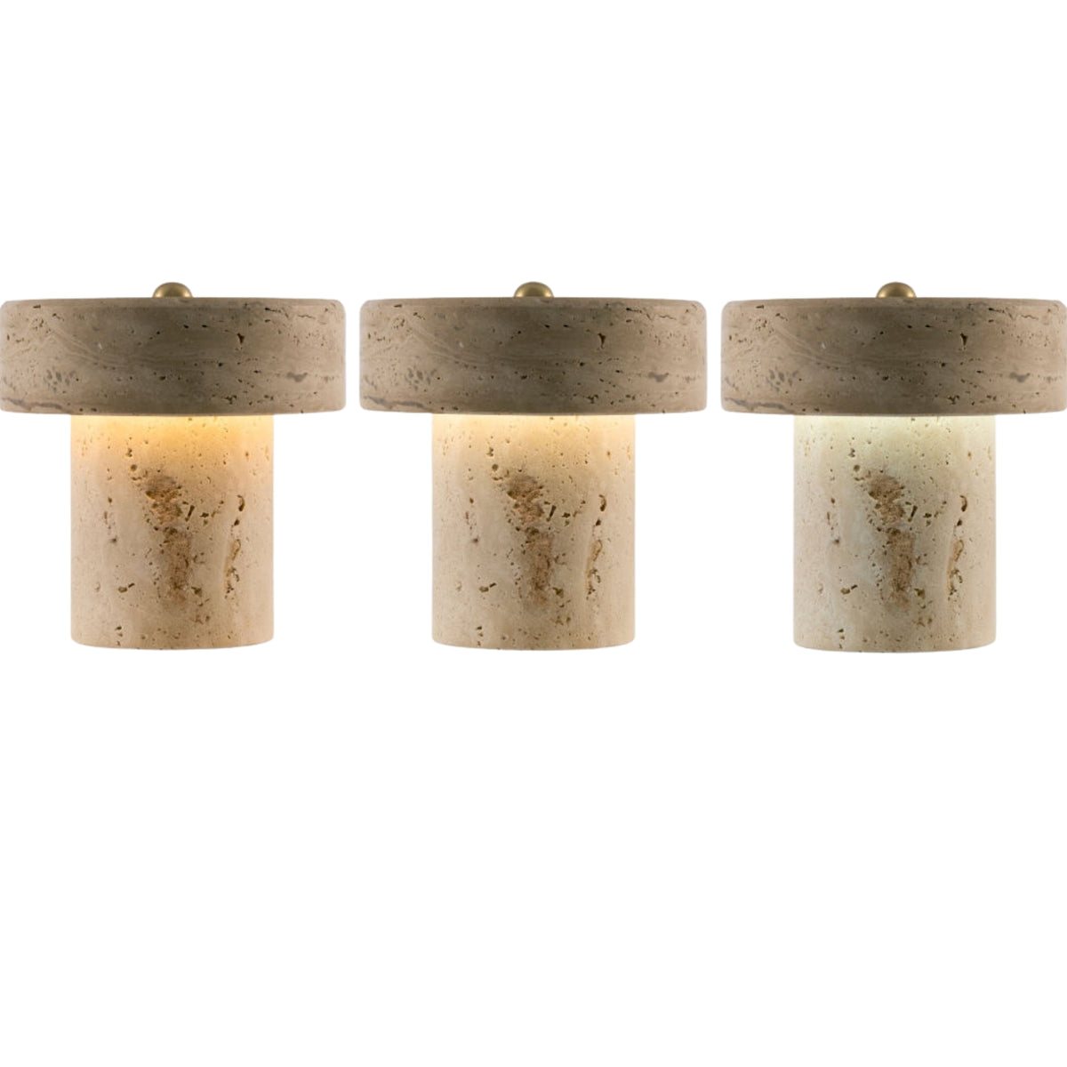 Silvia Mini Portable Travertine Table Lamp