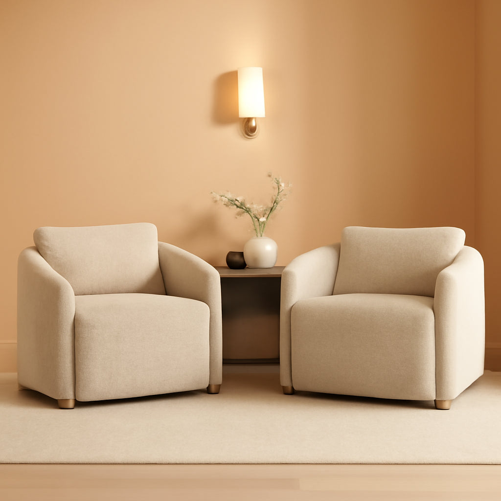 Asher Boucle Barrel Chair (Set of 2)