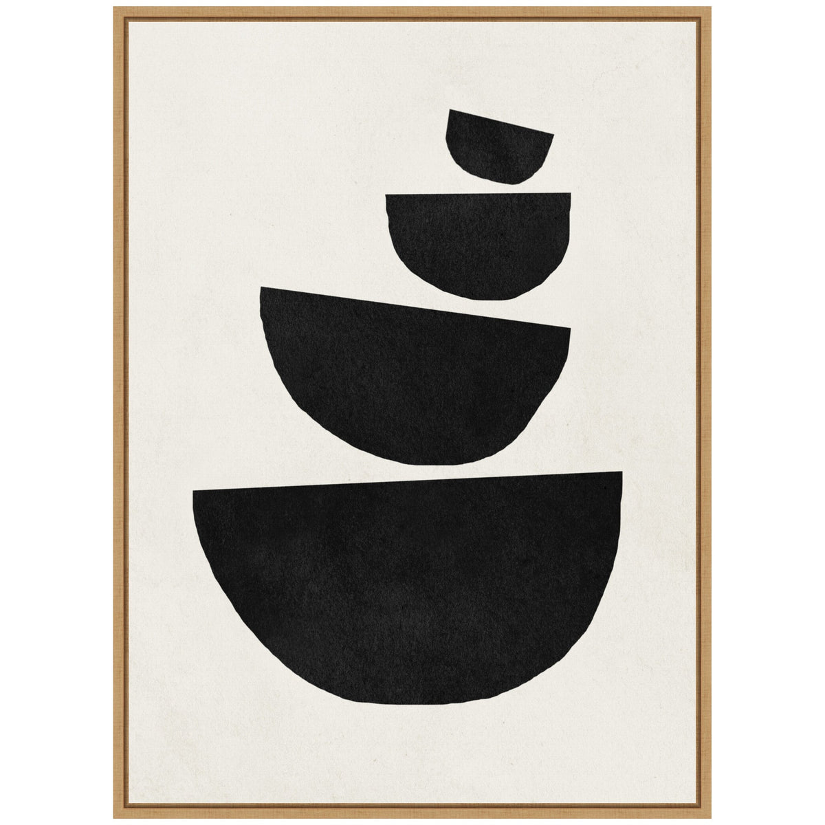 Sylvie Black Geometric Abstract 1 Framed Canvas by July Art Prints