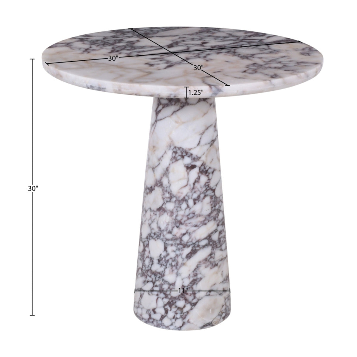 Claude Viola Marble Bistro Dining Table