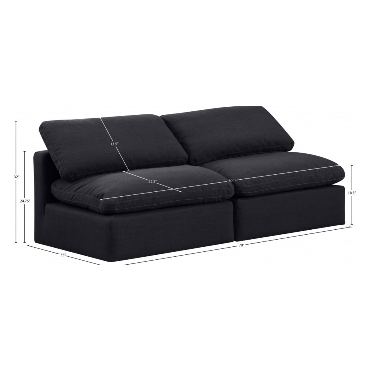Capri Modular Armless Sofa