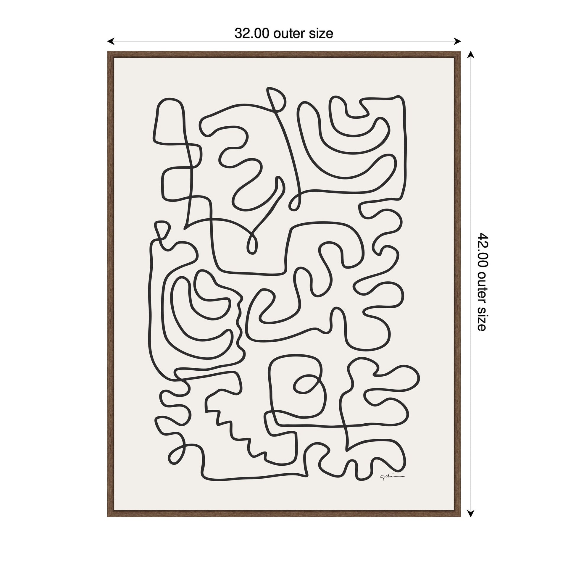 Connected Lines by Gabrielly Guedes Framed Canvas Wall Art Print