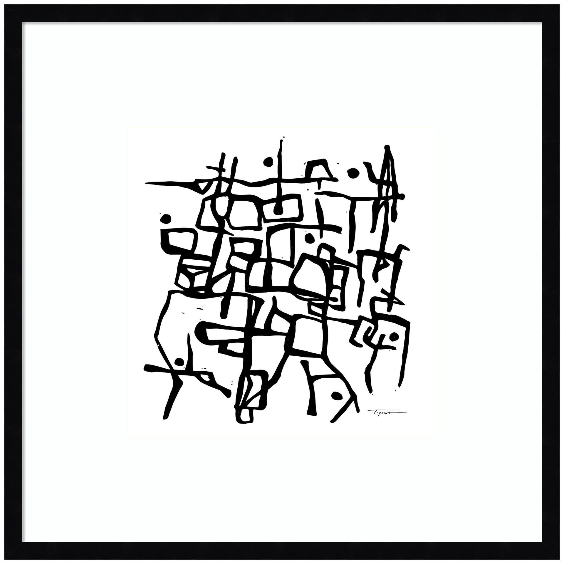 Organic Lines BW Grayscale by Statement Goods Framed Wall Art Print