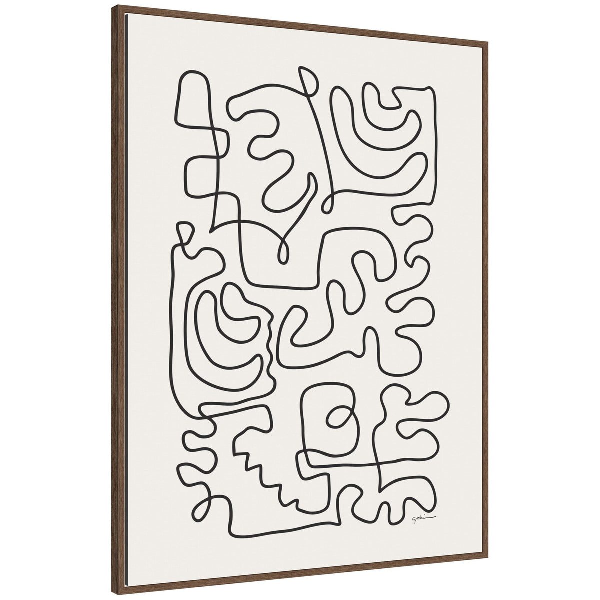 Connected Lines by Gabrielly Guedes Framed Canvas Wall Art Print