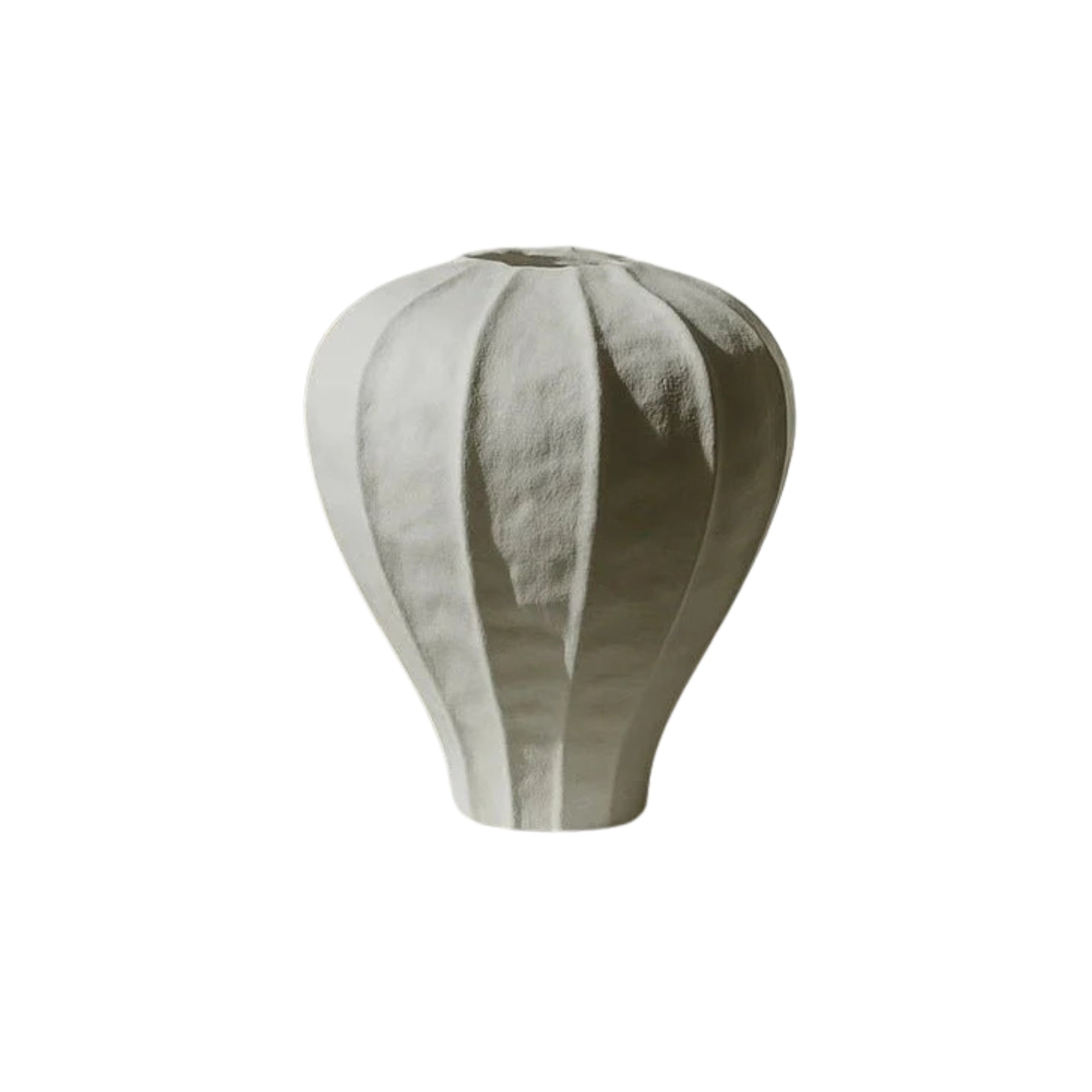 Grace Ceramic Vase - White Textured 13.4" H