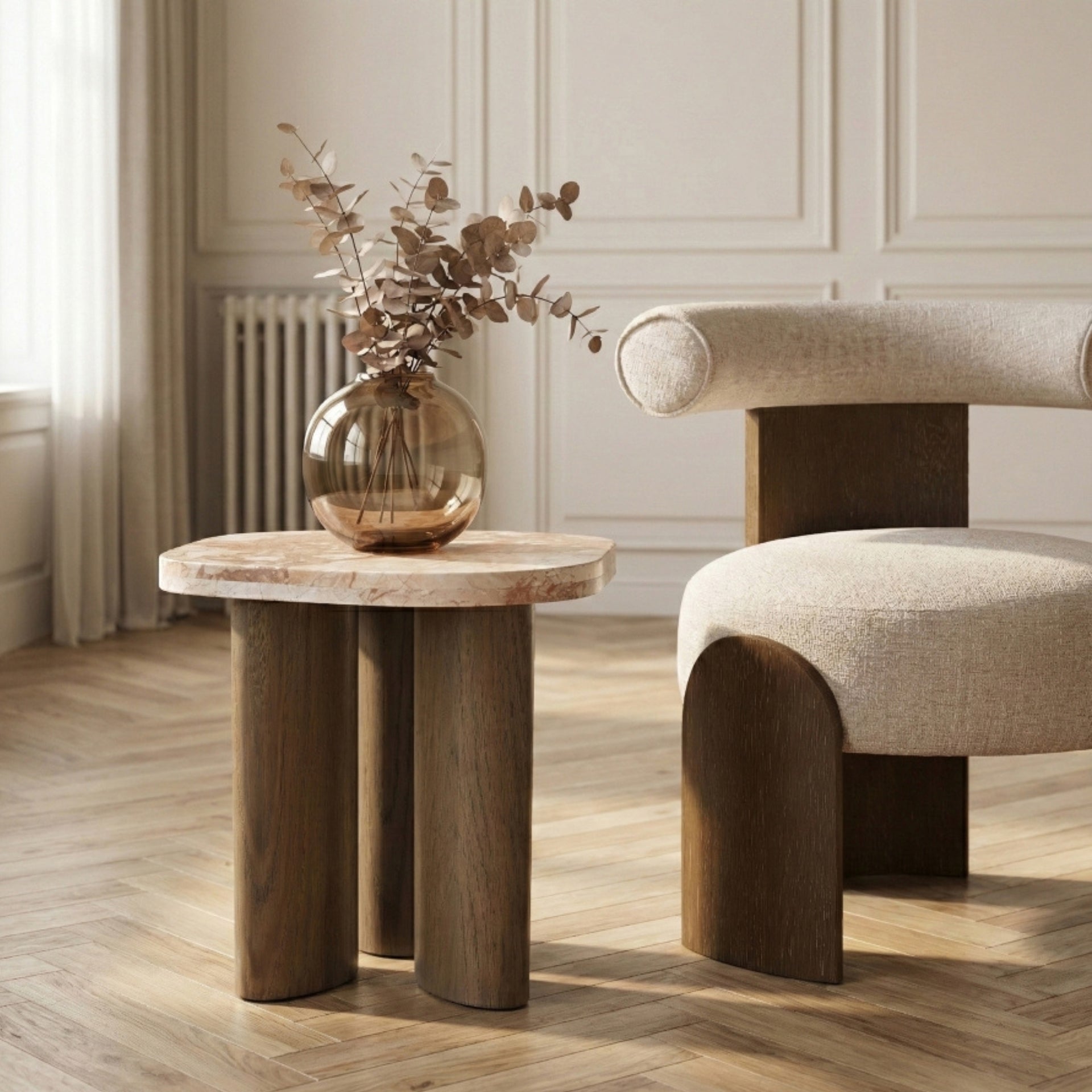 Avalos Marble Top Side Table