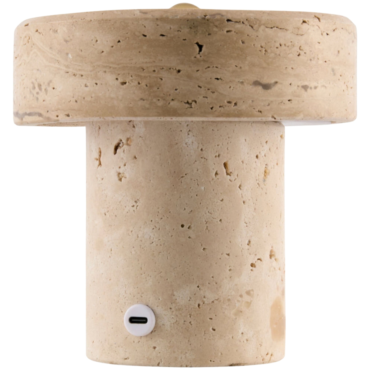 Silvia Mini Portable Travertine Table Lamp