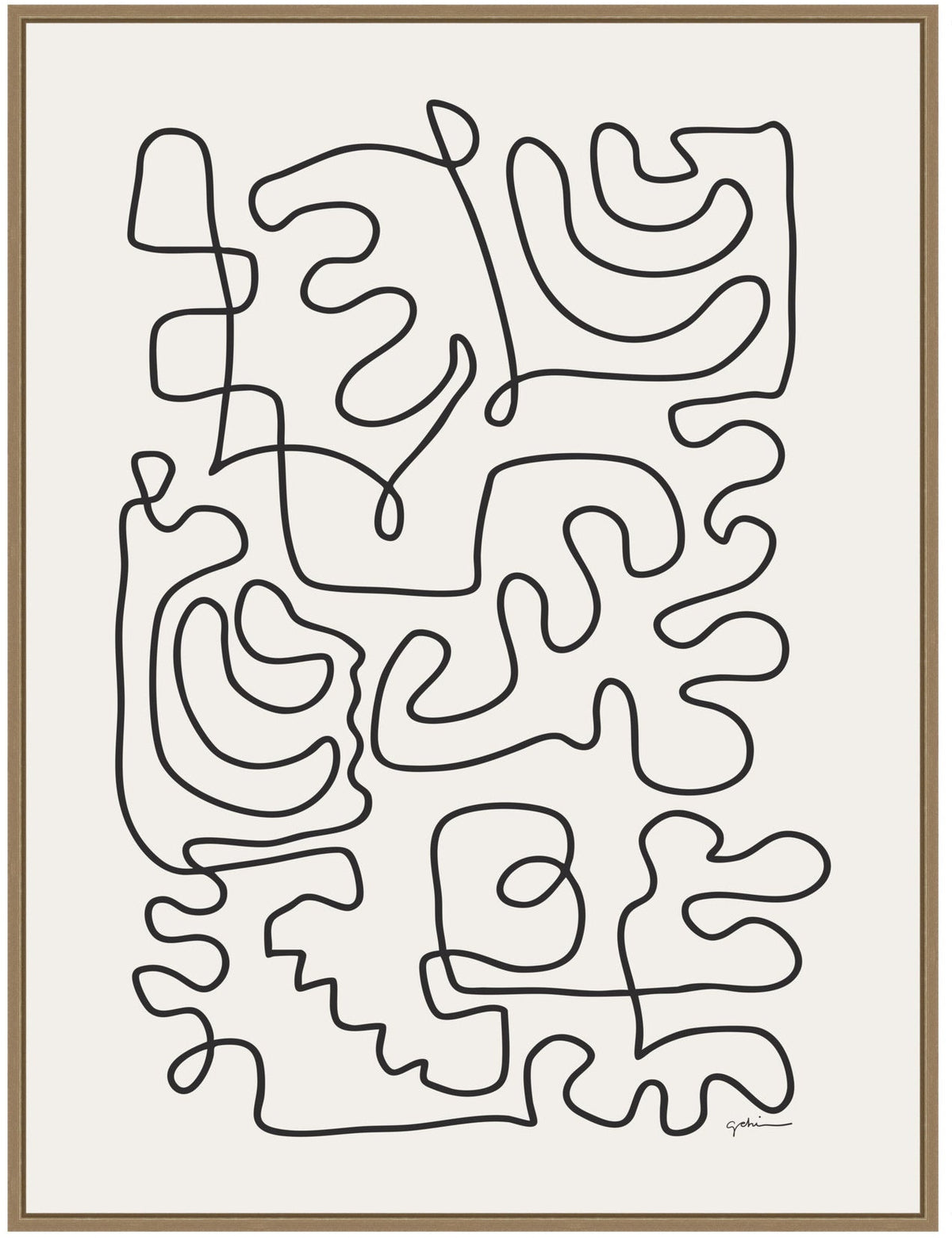 Connected Lines by Gabrielly Guedes Framed Canvas Wall Art Print
