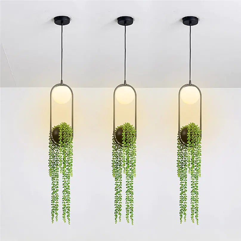 Hanging Plant Vase Lamp
