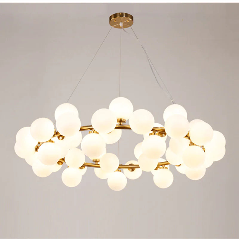 Modern Glass Ball Multi-Head Chandelier