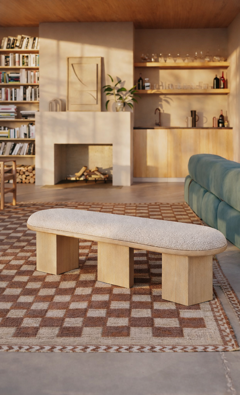 Prescott Boucle Bench