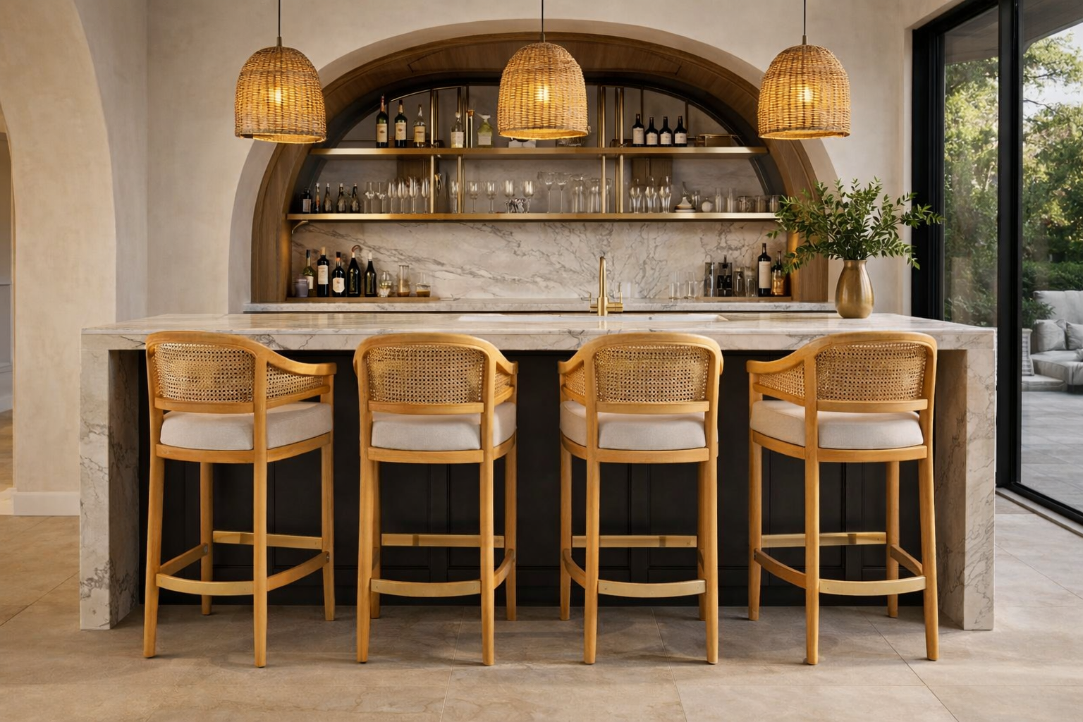 Zaldana Cane Counter Stool