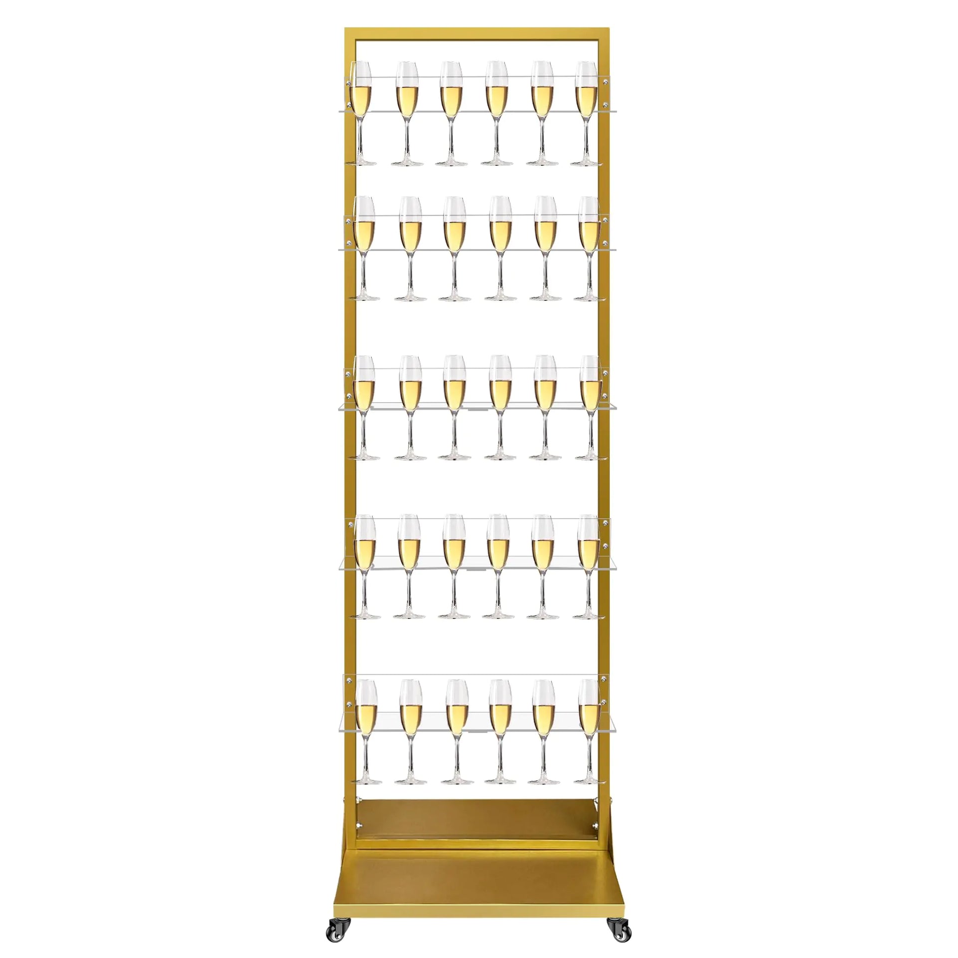 Royxen Champagne Wall Holder Champagne Tower Wine Glass Stemware Rack Metal Champagne Flutes Display Stand (Extra Large)