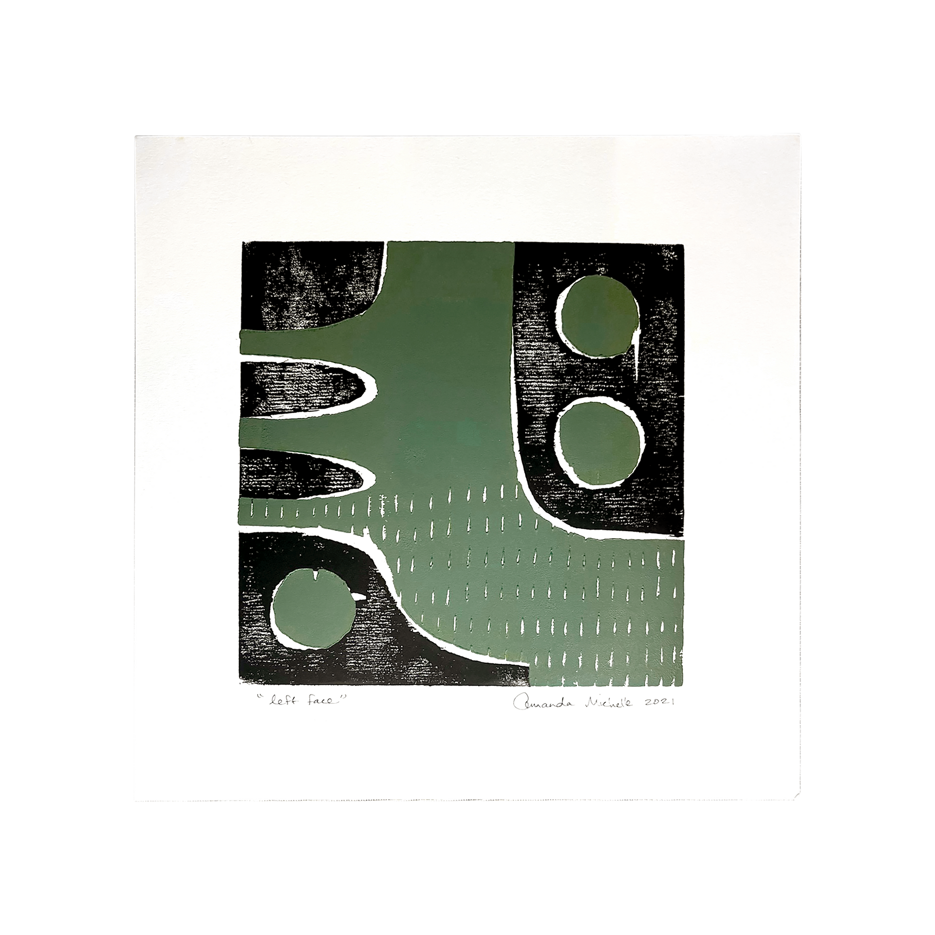 Left Face Block Print