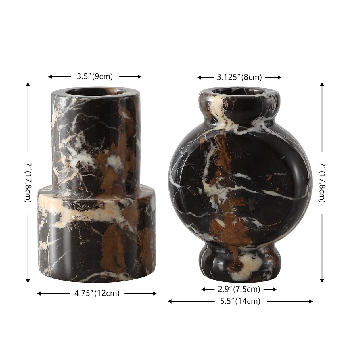 Klive Marble Vase | Set of 2