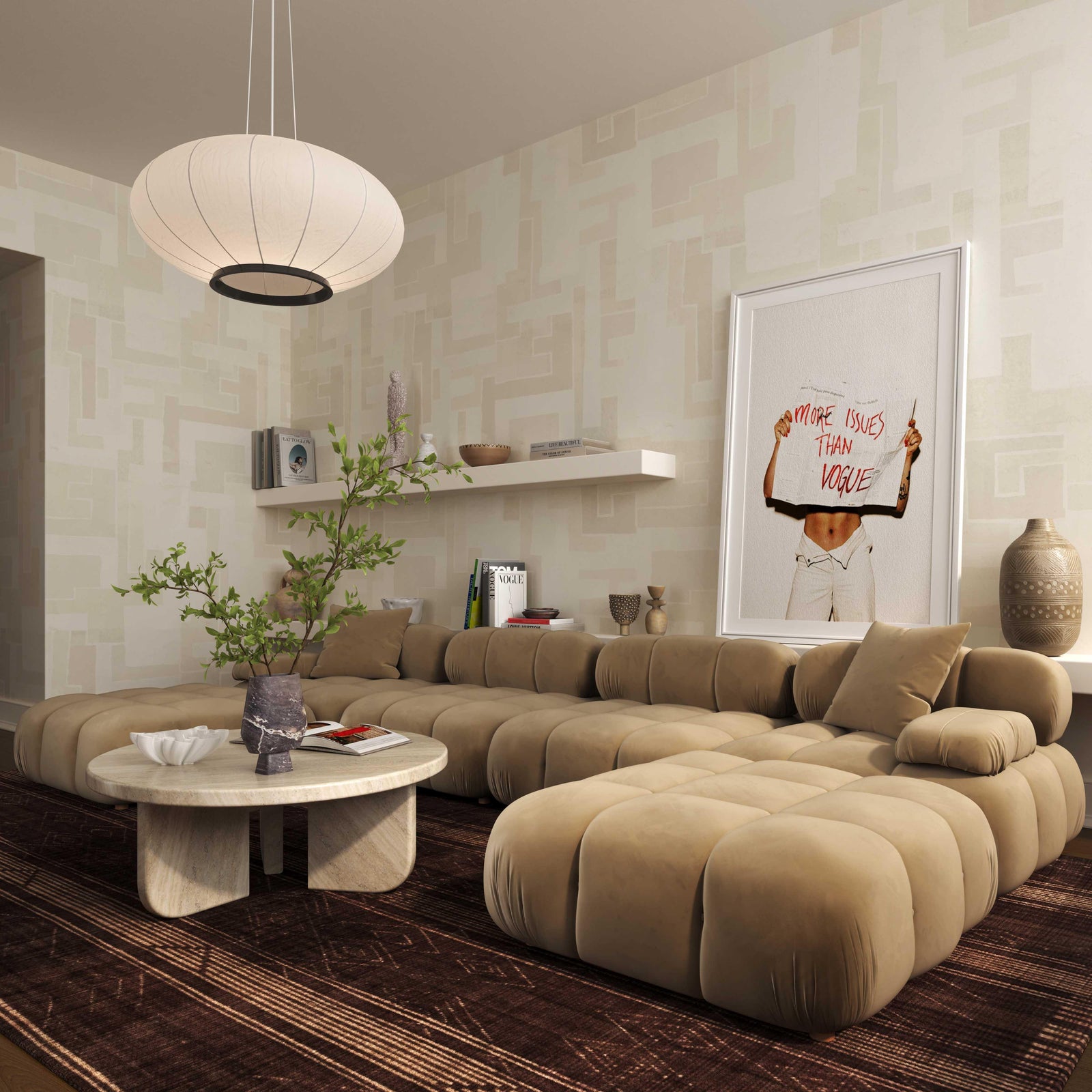 Meera Performance Velvet Modular Sofa