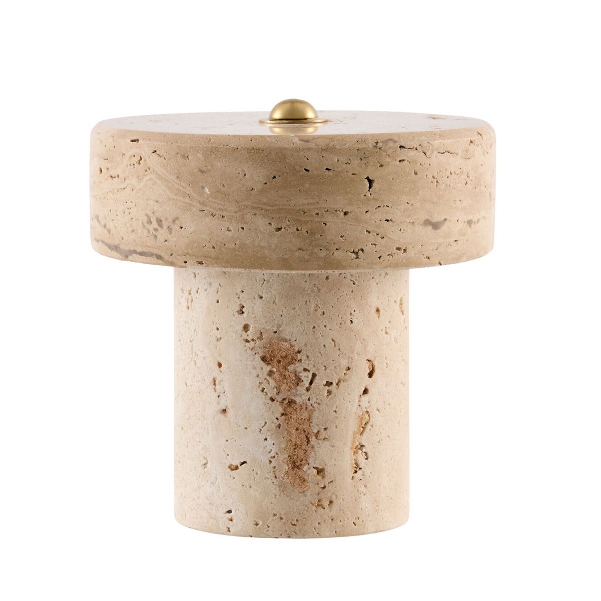 Silvia Mini Portable Travertine Table Lamp