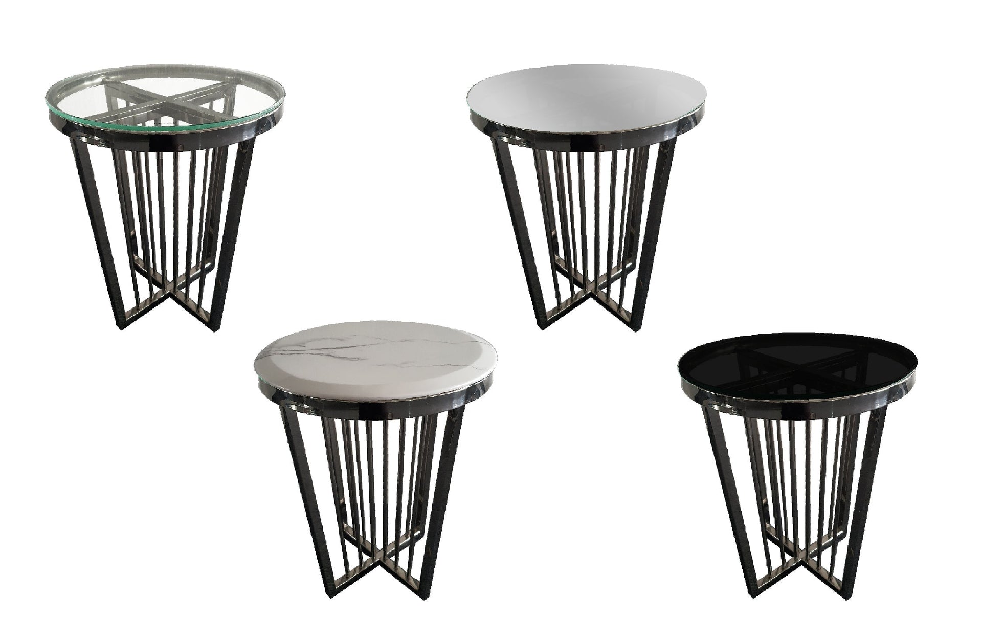 NNEDSZ Salina Side Table 45cm Black Base - White Marble