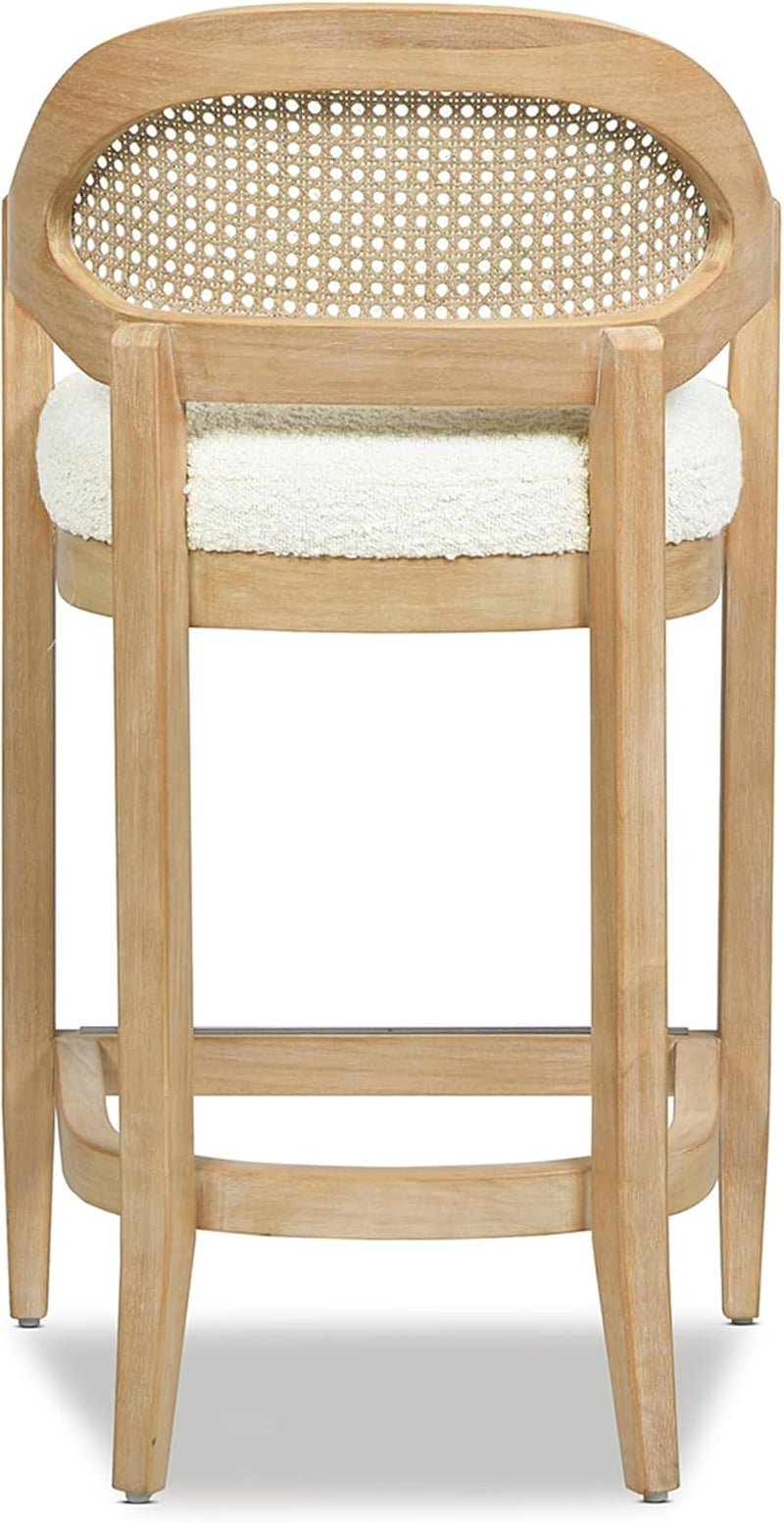 Americana Mid Century Modern 26 Inch Cane Back Counter Stool