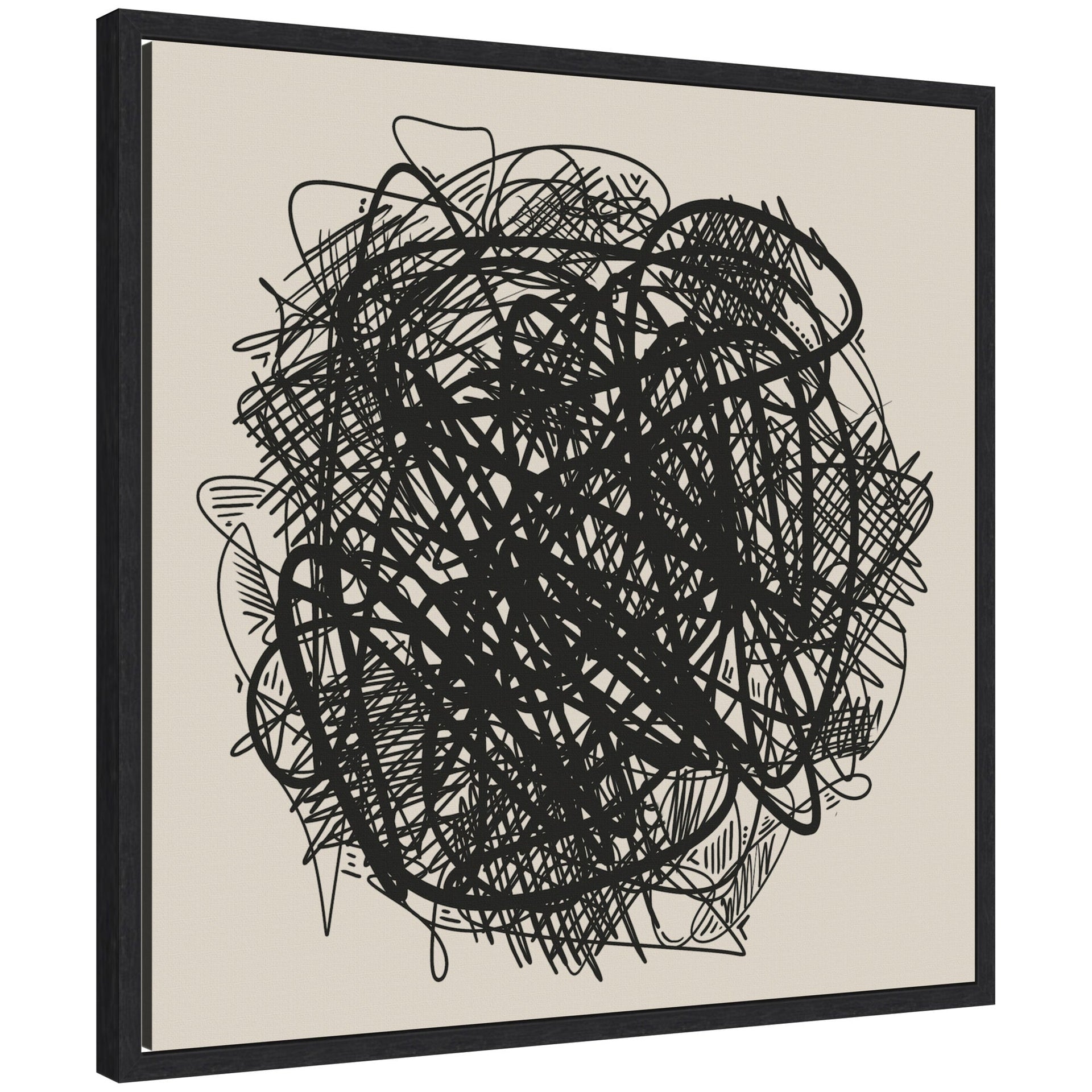 Modern Abstract Linework Loofah by The Creative Bunch Studio Framed Canvas Wall Art Print