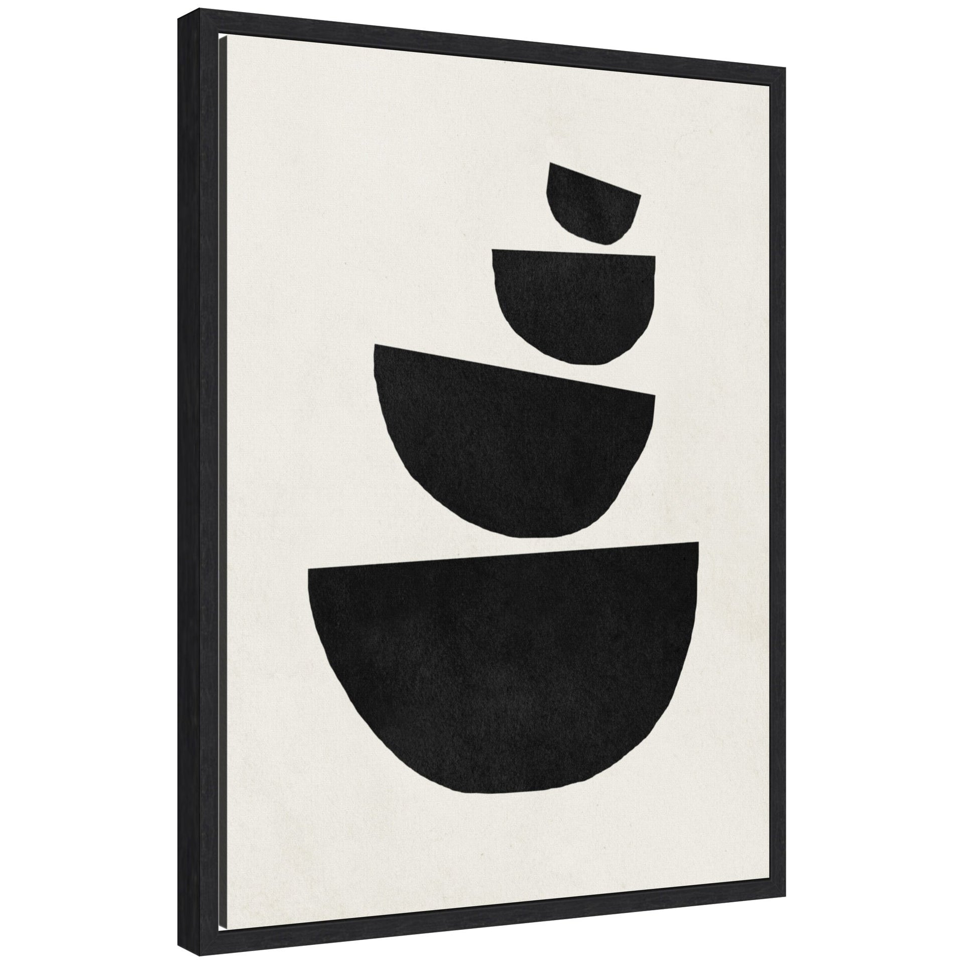 Sylvie Black Geometric Abstract 1 Framed Canvas by July Art Prints