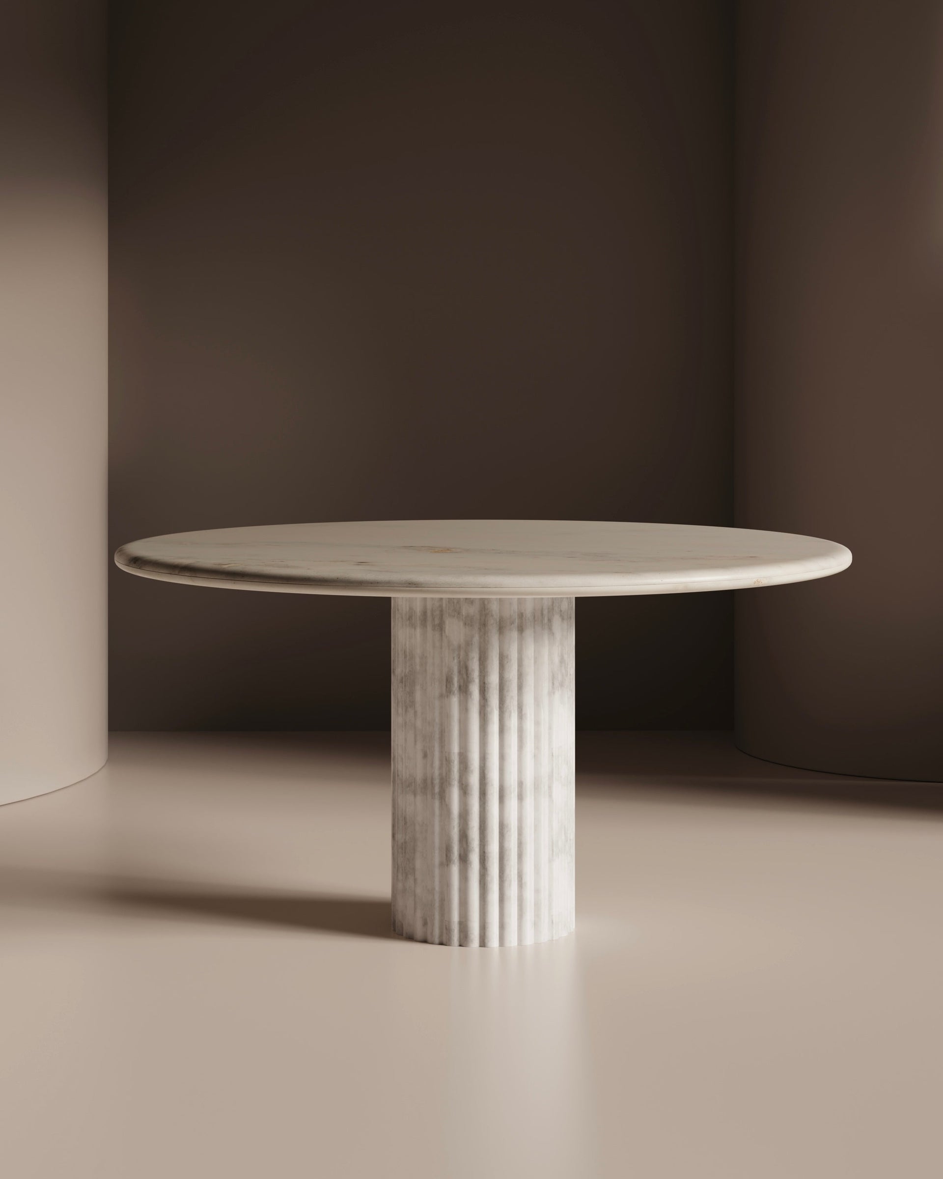 Waverly White Marble Dining Table - Italian Contemporary 48"