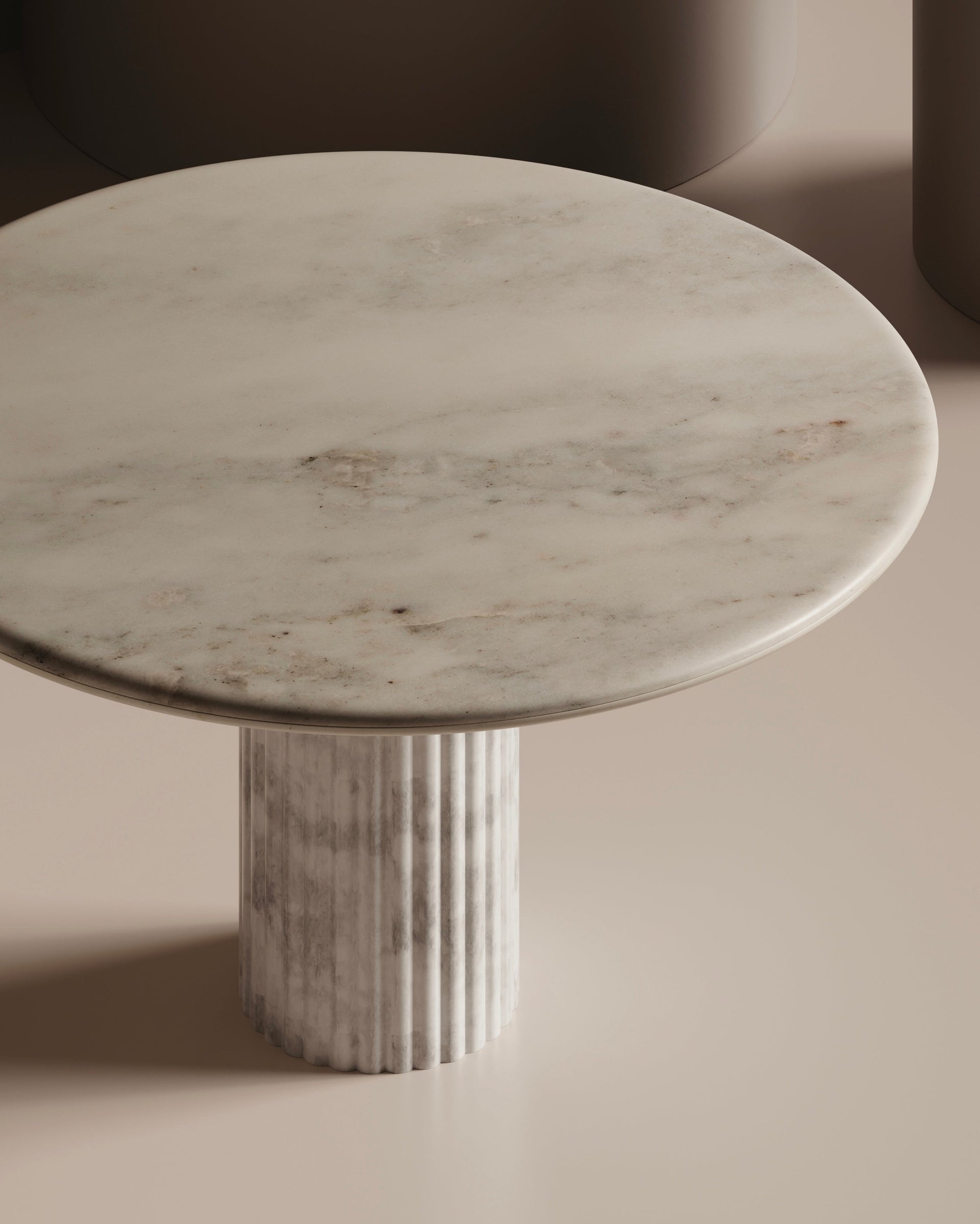 Waverly White Marble Dining Table - Italian Contemporary 48"