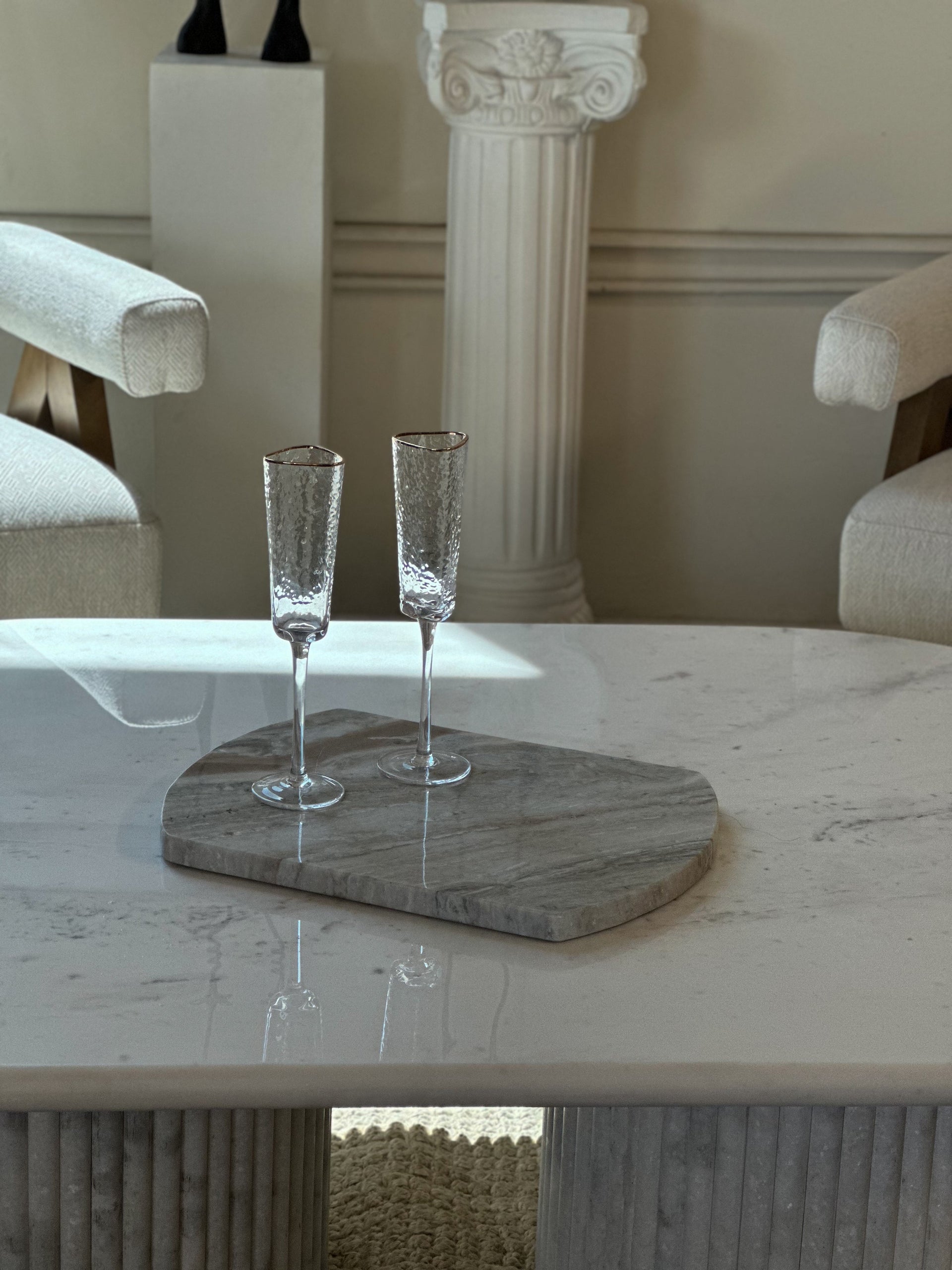 Handcrafted Organic Stone Marble Charcuterie Board 16x12 Buff