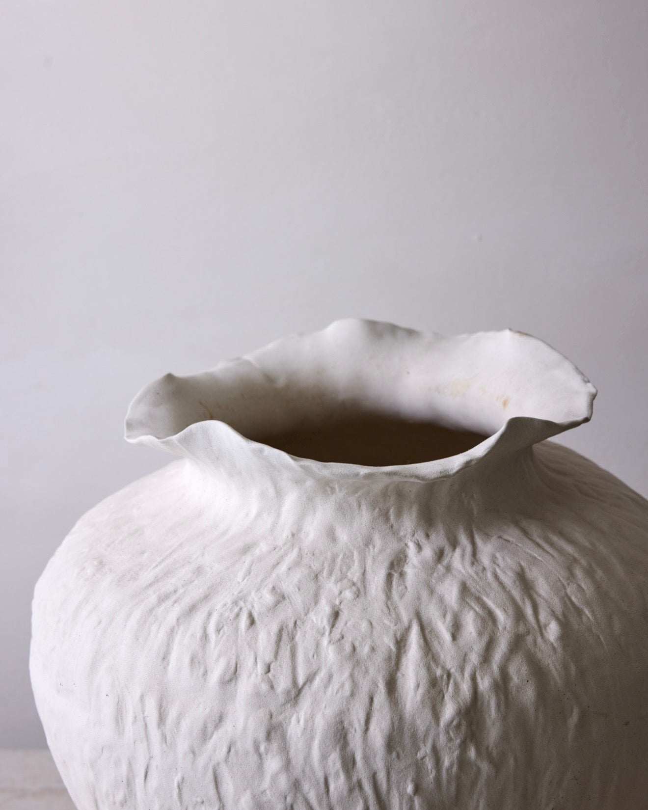 Sasha Textured Ceramic Vase - Ivory Cream 14.8" Home Decor