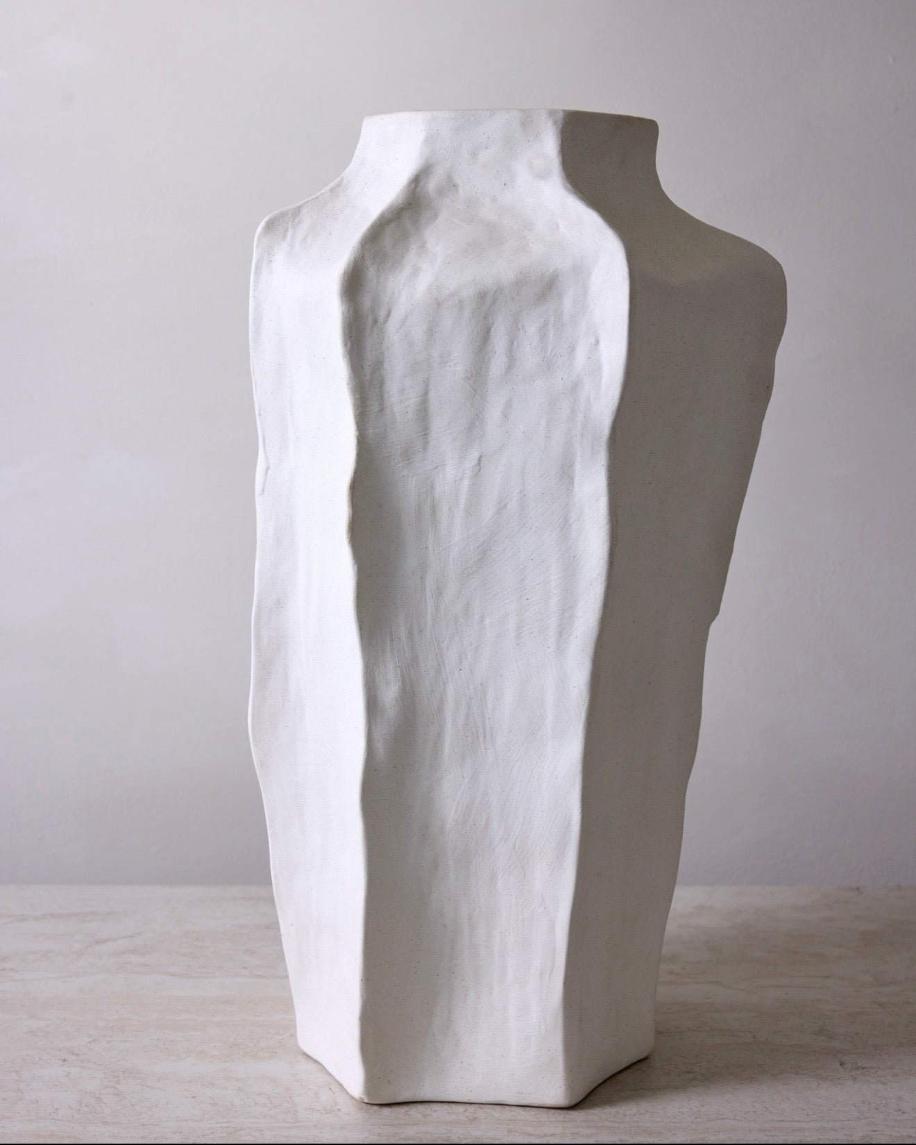 Selena White Ceramic Vase 20" Tall - Modern Minimalist Home Decor