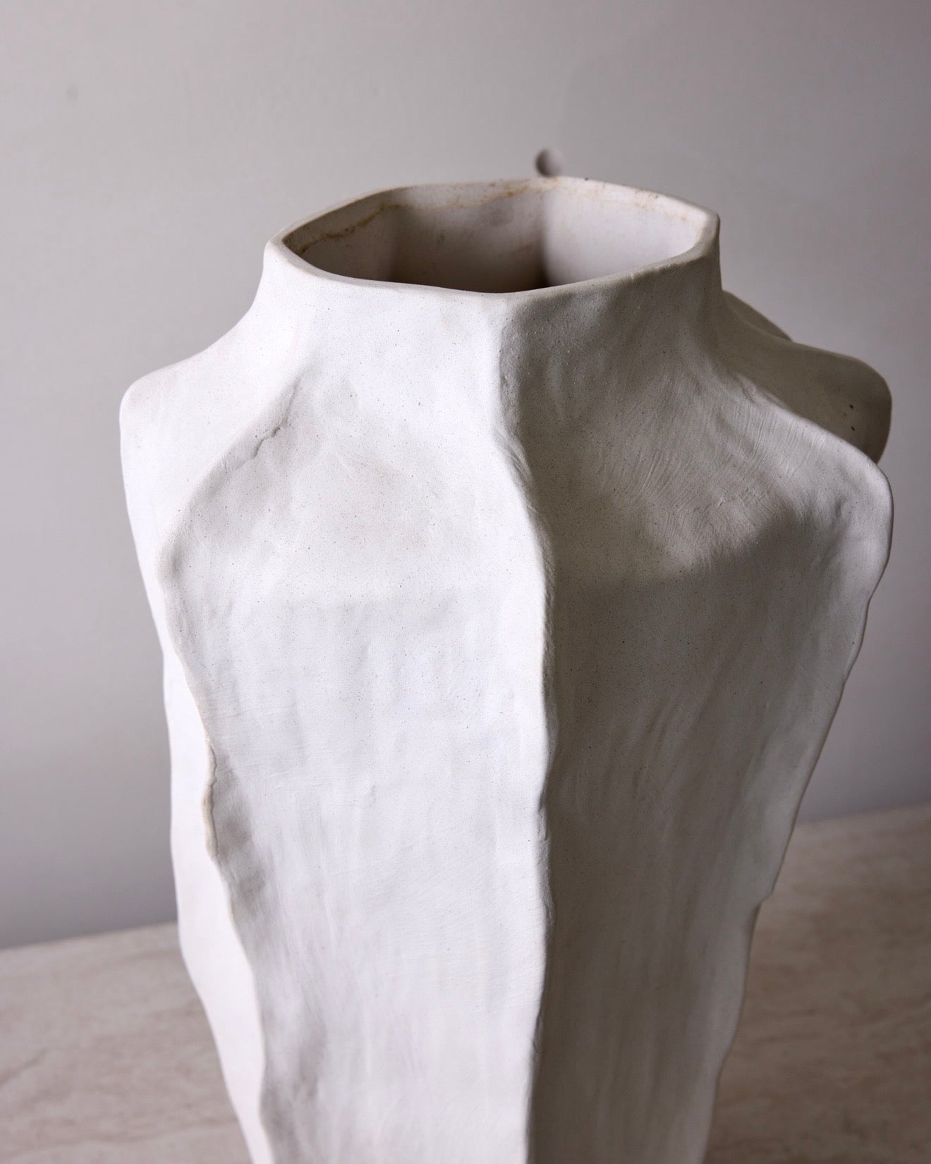 Selena White Ceramic Vase 20" Tall - Modern Minimalist Home Decor