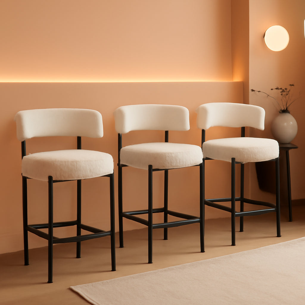 Maeve Boucle Counter Stools ( Set of 3)
