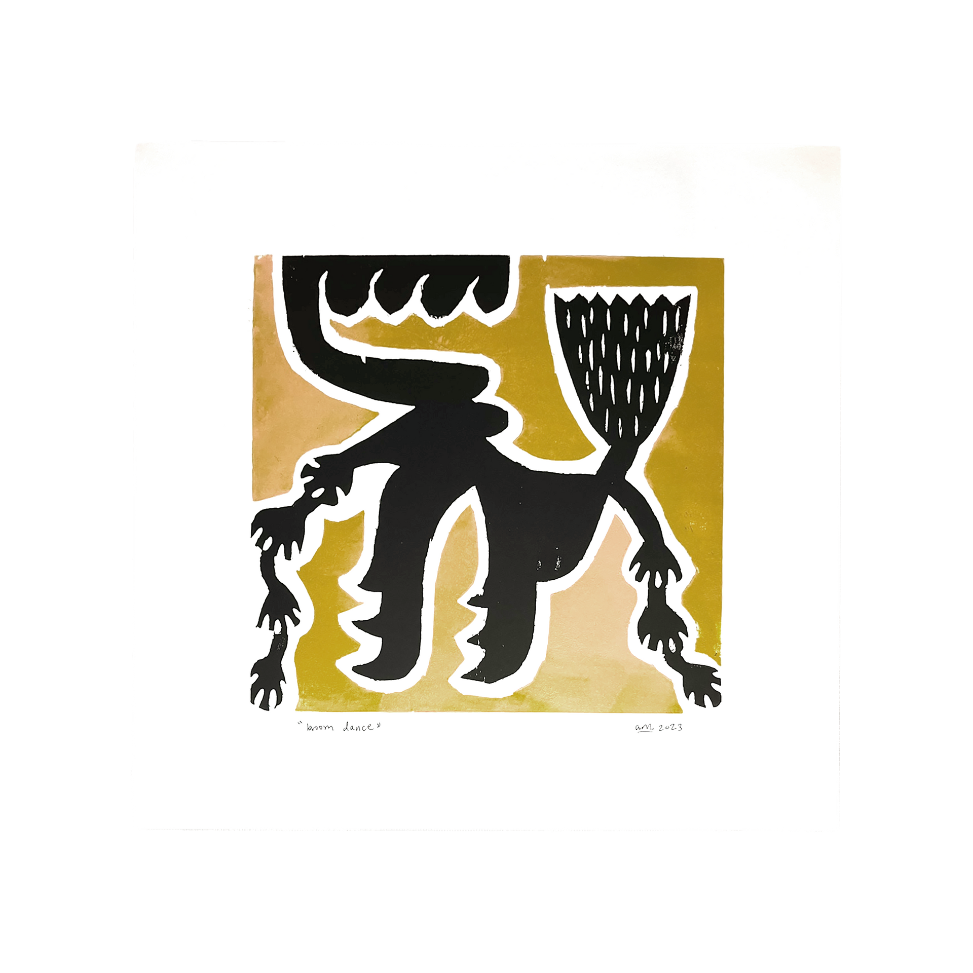 Broom Dance Block Print