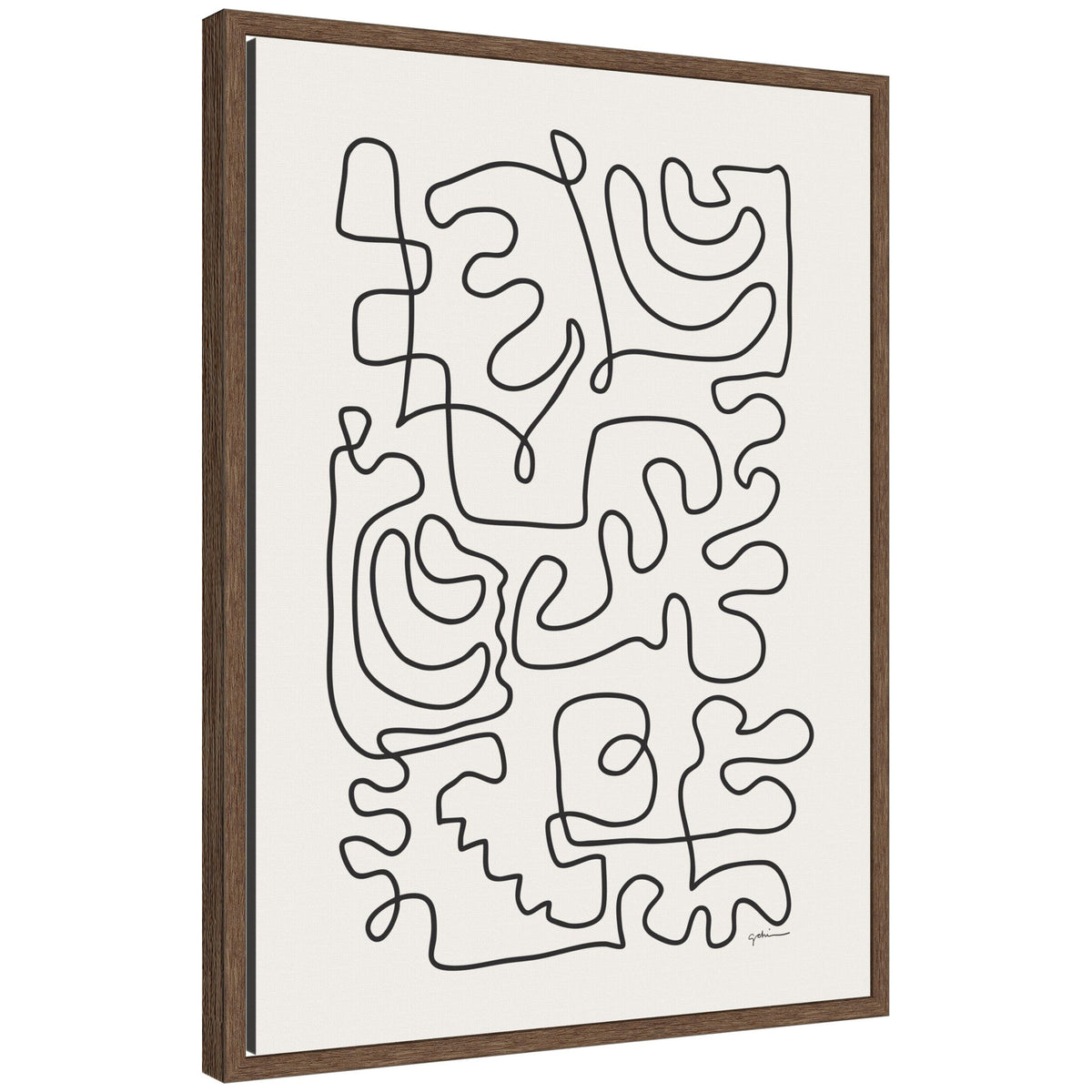 Connected Lines by Gabrielly Guedes Framed Canvas Wall Art Print