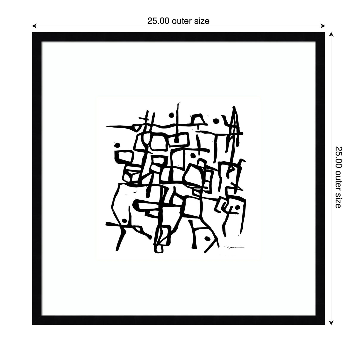 Organic Lines BW Grayscale by Statement Goods Framed Wall Art Print