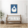 Sylvie Ceramic Blue Beige 3 Framed Canvas by Rocket Jack